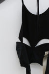 OUDE WAAG denim hollow hanging neck corset OW-23SS-AS05 black